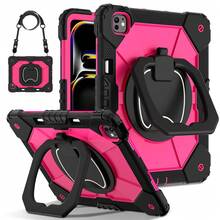 Colorblock Handheld Rotating Shockproof Protective Case With Shoulder Strap For Apple IPad Mini 7, IPad Mini 6, IPad 6th (9.7-Inch), IPad Pro 9.7 (2016), IPad 5th (9.7-Inch), IPad 10.2 7th Gen 2019, IPad 8th (10.2-Inch), IPad 9th Gen (10.2-Inch), IPad 11(A16 2025), IPad 10th (10.9-Inch), IPad Air 4th (10.9-Inch), IPad Air 5th Gen 2022, IPad Air 11-In.(M2)-2024, IPad Air 11(M3 2025)