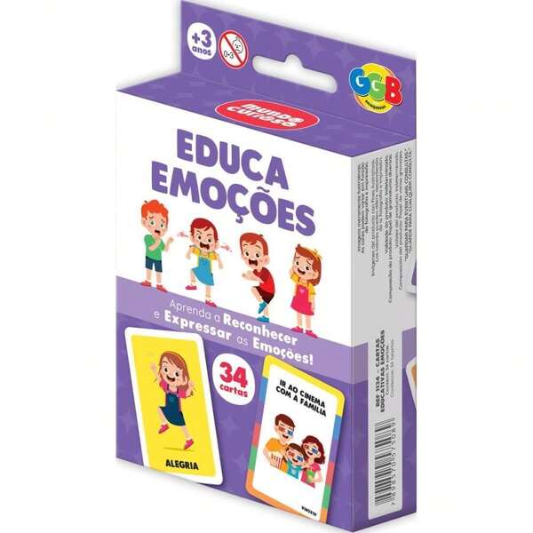 JOGO DE CARTAS EDUCA EMOÇÕES 34 CARTAS