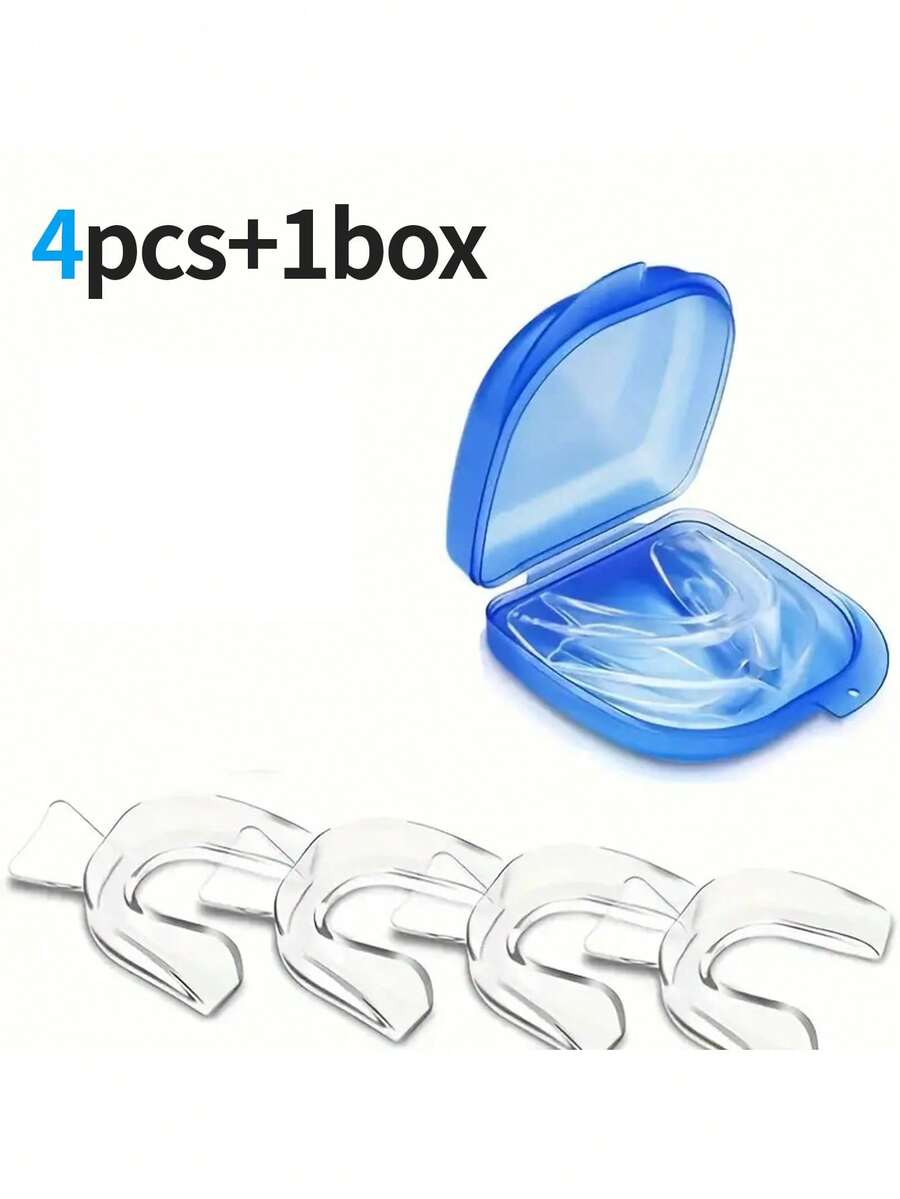 1/2/4/10pcs Protective Transparent EVA Mouthguard, Breathable Design,Send A Protective Box, Suitable For Boxing, Kickboxing, Taekwondo, Rugby, Basketball, Mixed Martial Arts Training And Competition - 彩色 - 查看 1