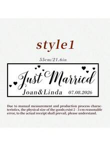 个性化“新婚快乐”汽车贴纸 – 定制婚礼乙烯基贴纸，可印制姓名和日期 – 新郎新娘蜜月旅行车装饰 – 新婚夫妇后窗贴纸 – 浪漫婚礼送别标牌 – 乙烯基“新婚快乐”车窗贴纸 – 定制姓名婚礼车装饰 – 优雅字体“新婚快乐”车贴 – 婚礼当天车窗装饰，派对必备，易于安装 - 彩色 - 查看 11