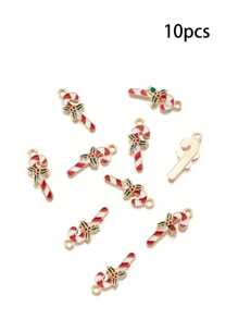 5/10/20pcs Small Crutch Alloy Oil Drop Pendant Christmas New Year Hair Accessories Bracelet Pendant DIY Jewelry Accessories