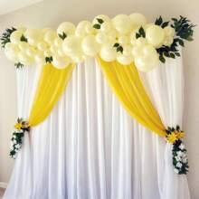 120 个马卡龙黄色乳胶气球，18 英寸、12 英寸、10 英寸、5 英寸各种尺寸气球拱门套件，适用于性别揭秘派对、单身派对、狂欢节、生日、毕业典礼、周年纪念、独立日、新娘送礼会、圣诞节、万圣节、情人节、母亲节、节日派对装饰、斋月、开斋节、狂欢节主题派对、生日庆祝、婚礼派对装饰、周年纪念活动 - 馬卡黃 - 查看 2