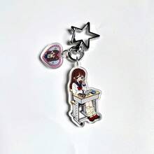 1件原装JK制服Y2K复古日系女学生可爱休闲街头派对亚克力钥匙扣、手机挂饰、学校纪念品礼物、包包挂件，适合所有季节、公司活动、送给女朋友的礼物，带证件夹的包包挂绳，汽车配件，包包挂饰，圣诞节汽车礼物，送给老师的礼物，送给姐姐的礼物创意 - 彩色 - 查看 5