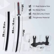 Demon Katana - 41 Inch Anime Replica With Belt And Stand - Durable Sword Perfect For Cosplay - Nichirin Sword With Authentic Design - 白色 - 查看 4