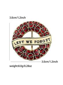 1 件“永志难忘”深红色罂粟花纪念胸针花环 - 珐琅水钻水晶钻石胸花，连衣裙配饰别针用于衣服包魅力学校，适合所有人，复活节，主题派对，愚人节，舞台表演，感恩节，万圣节，圣诞节，新年最佳生日情侣朋友礼物办公室配饰衬衫 - 彩色 - 查看 13