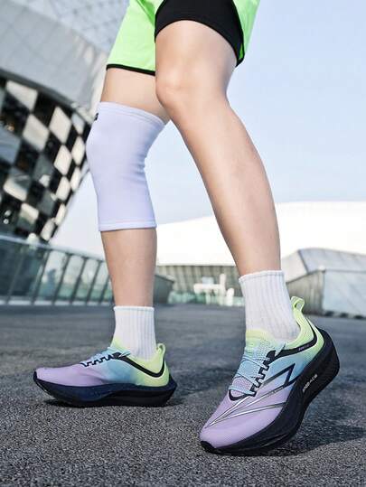 1 Pair Unisex Professional Competition Running Shoes, Small Whirlwind 3.0 Youth Sports Shoes For Training, Full-Length Carbon Plate Marathon Running Shoes With Wedge Heel And Lace-Up, Suitable For All Seasons