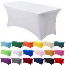 1 Pieza Hermosa Cubierta de Mesa de Spandex 6ft X 8ft Cubierta de Mesa Elástica, Universal para Mesa Rectangular, Boda, Banquete, Evento, Blanco o Negro, Regreso a Clases Día de San Valentín - Multicolor - Ver 5