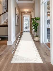 1 peça de tapetes bege, estilo retrô europeu, tapete de corredor, 900g/m², 0,5cm de espessura, antiderrapante, lavável à máquina, decoração para casa, sala de estar, cozinha, corredor, quarto, sala de jantar, escritório, todas as estações