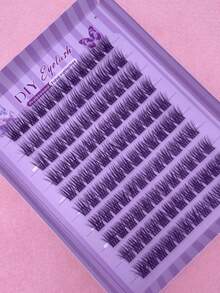 Cross-Border DIY Self-Grafting Natural Thick Segmented Cartoon False Eyelashes, 8 Rows 120 Clusters Large Capacity Lashes, Essential For Daily And Date Wear, Soft Realistic Makeup Eyelashes