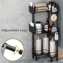 Freestanding Shower Shelf (3 Pack), Corner Shower Caddy, No Drilling For Bathroom, Black