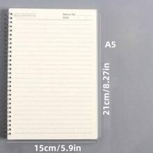 1pc Plain Spiral Notebook, Modern Portable Spiral Notebook For Student Back To School