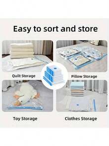 13 packs Sacs de rangement sous vide pour économiser l'espace, organisation de rangement de cuisine, pour le rangement de vêtements et le rangement sous le lit, sacs de rangement sous vide, pour les sacs de rangement de jouets, les essentiels de voyage à la maison, le sac de voyage avec pompe incluse, sacs sous vide pour vêtements, couettes, couvertures, literie