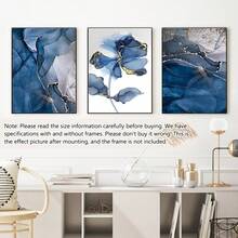 3pcs/Set Canvas Paintings And Posters,Modern Blue Floral Abstract Art Decor,Home Decor,Wall Art,Room Decor,HD Prints,Ideal Gifts,Living Room,Bedroom,Dining Room,Office Decorative Art,Posters,Wall Art,Room Decoration Stuff,Modern,Botanical(Optional) Frame)