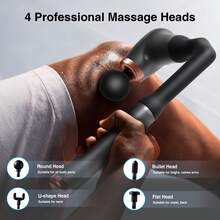 LOVEWE Grey Electric Massage Gun, Handheld Deep Tissue Massager, Portable Muscle Massager, With 4 Massage Heads, For Relieving Muscle And Muscle Pain - Grey - View 5