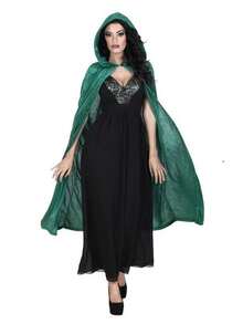 1 件小红帽披肩 - 亮红色涤纶派对披肩，35.43 英寸 - 非常适合万圣节、圣诞节、复活节、情人节等。多功能节日角色扮演披肩，万圣节女巫连帽披肩 - 彩色 - 查看 3