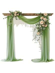 1 buc. 300x75cm perlă transparentă fundal, decor arc de nuntă, decorare pentru ceremonie de nuntă în aer liber, draperie din șifon pentru petrecere de ziua de naștere agățată de perete