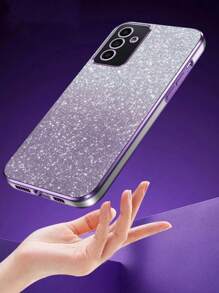 适用于三星S10/S20/S21/S22/S23/S24/S25的多功能手机壳，全新电镀包边防摔设计，附赠爱心DIY配件、闪光卡槽和电镀闪光隐藏支架，也适用于Galaxy A55 5G、A35/A15/S24U等三星设备。生日和节日送礼佳品。 - 銀色單殼 - 查看 6