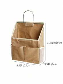 亚麻吊篮带金属框架和挂钩，大容量收纳零食、玩具、杂物、衣物，居家、宿舍、返校必备 - 彩色 - 查看 8