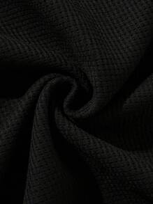 男士 Old Money 加厚保暖长袖夹克，秋季，颓废风 - 黑色 - 查看 9