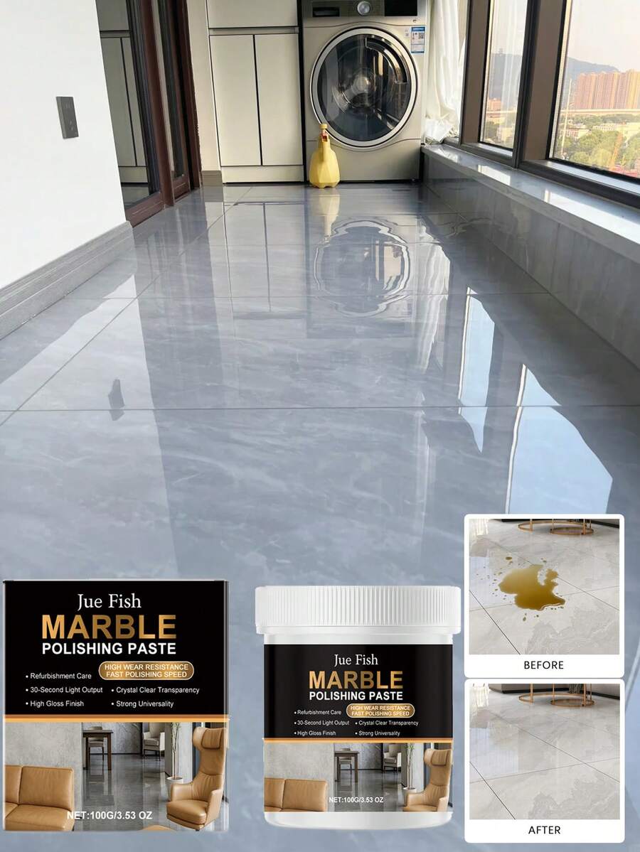 jakehoe 大理石抛光膏 适用于厨房石英台面划痕清洁瓷砖去污亮化护理（新旧款随机发）