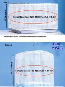 1pc Birdcage Cover, Splash-proof Mesh Netting With Embroidered Patterns For Parakeet Cage - White - View 19