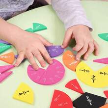9pcs Math Teaching Tools, Fraction Addition & Subtraction Demonstration Aids, Fraction Math Learning Cards, Student Math Fraction Operation Demonstrator - Multicolor - View 3