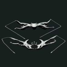 1 Piece Cyberpunk Metal Mask Niche Design Irregular Fluid Mechanical Style Earrings Lip Ring Adjustable Face Accessories For Men And Women - Bộ hoàn chỉnh - Xem 4