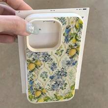 Funda protectora TPU con patrón floral de flores de limón compatible con iPhone 16 Pro Max, iPhone 16 Pro Max 14 16 Plus 15 13P 12 11, duradera y anti-caídas, con un diseño elegante
