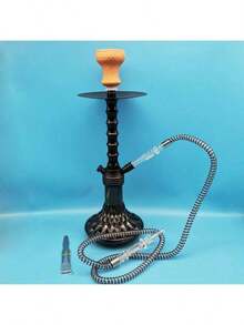1pc New Arabic Hookah Set, Single Hose Acrylic Hookah Kit, Shisha Silicone Hose & Ceramic Bowl Accessories - one-size - View 6