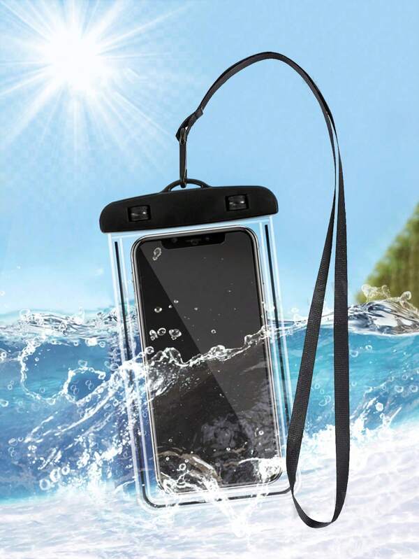 1 stuk lichtgevende waterdichte telefoonhoes, touchscreen Face ID-ontgrendeling, transparante waterdichte telefoonhoes voor zwemmen en drijven