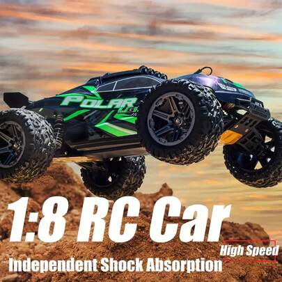 High-Speed 1:8 All Terrain Off-Road RC Car, 45KM/H, Proportional Throttle/Steering, Drifting & Climbing Vehicle With Alloy Chassis Armor, Anti-Slip Tires, With 2600mAh Rechargeable Battery, LED Lights, Birthday Christmas, Halloween Gifts For 8-12 Year Olds Boys