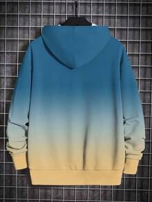 青少年男童时尚印花休闲卫衣 - 长袖圆领套头衫，适合春秋季穿着，酷炫图案印花 - 藍色 - 查看 3