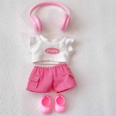 LABOBO Doll Clothes 1st, 2nd, 3rd Generation For Labubu, High Voltage 3.0 Series Vinyl Figure With Short T-Shirt Set