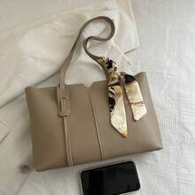 Nueva bolsa de hombro versátil de unicolor de lujo para mujer - Caqui - Ver 2