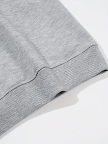 Printed Sweatshirt, Spring And Autumn Round-Neck Casual Sweatshirt, Women's Sweatshirt - Autumn & Winter Couple Style, Unisex Comfortable Long-Sleeve Sweatshirt - Grey - View 5