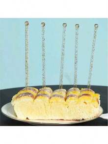 200/100/50/20/10 件优雅闪亮金色鸡尾酒搅拌器，透明水晶饮料搅拌器非常适合混合、装饰甜点和咖啡，适用于圣诞节、婚礼、生日和其他活动，18.4 厘米塑料搅拌器，情人节礼物，派对，生日 - 彩色 - 查看 6