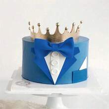 3 件套适合领结男士生日快乐蛋糕装饰父亲节生日派对礼物蛋糕甜点装饰、圣诞节 - 多色 - 查看 5