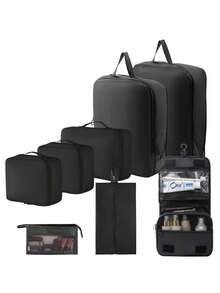 8-1 Travel Bag, Multi-Functional Storage Bag, Travel Storage Bag, Clothing Classification And Organization Bag, Summer Travel Luggage Packing Bag, Suitcase Clothing Storage Bag, Travel Clothing Organization Includes Makeup Bag, Luggage Storage Bag