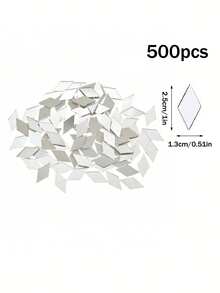 100/500pcs Craft Mirror Set - 4 Shapes (Triangle, Square, Round, Diamond) - 1" Plastic Glass Tiles For DIY Mosaics & Disco Ball Decorations - Multicolor - View 26