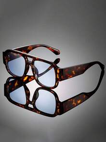 1 par de gafas con montura cuadrada de estilo para hombres, adecuadas para todas las estaciones, atuendos de moda, decoración de fiestas, actuaciones en el escenario, fotografía callejera, ciclismo, conducción, viajes al aire libre, vacaciones en la playa