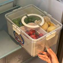 Refrigerator Storage Boxes - White Four Grid [drain and Keep Fresh] - View 10