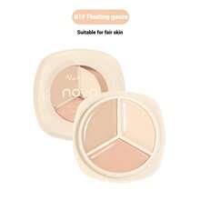 NOVO 3-In-1 Concealer Palette, Covers Dark Circles, Spots, Acne Marks, Waterproof & Sweat-Resistant, Non-Cakey - 01#浮纓 - 查看 1
