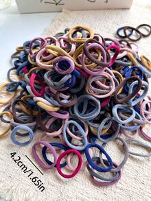 200pcs/10pcs Women's 4.2cm/1.65in Blue, Red, Gray, Brown, Pink, Khaki Random Mixed Color High Elastic Non-Damaging Seamless Beach Hair Ties, Fashion Versatile Elegant Minimalist Solid Color Bathroom Hair Accessories Suitable For Daily Outing, Casual, Party, Commute, Beach Holiday, Ponytail, Bun, Face Washing, Makeup, Outfit Matching, Ponytail Holders, Hair Elastics, Hair Rubber Bands, Scrunchies, Hair Rope, Elastic Hair Tie ,Gym Sport Outfit Head Accessories