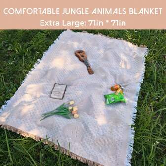 1 件心形 Ins 风格野餐毯、沙滩毯、柔软可折叠户外垫、春夏非常适合草地露营和派对、露营野餐布、波西米亚地毯、适合户外和家庭使用、户外野餐、防风斗篷、桌布、户外装饰、女朋友礼物