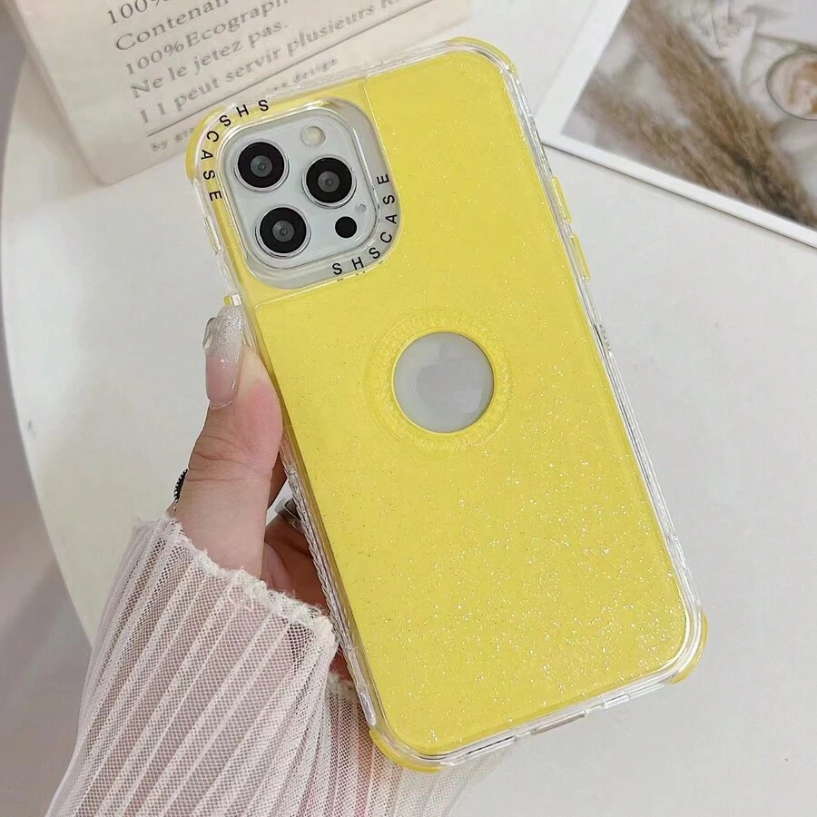 MZ015 SHS FUNDAS 3EN1 CANDY GLITTTER Funda para Celular Protector de Telefono - Amarillo - Ver 1
