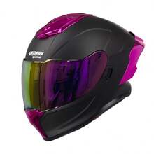 Crown Racing Kask motocyklowy z podwójnym daszkiem, odchylany, modułowy, otwarty, zatwierdzony przez DOT