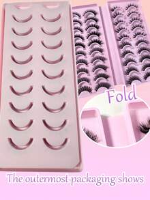 Mix 20Pairs Manga Cat Eye Style Clear Band False Eyelashes 5D Fluffy Eyelashes Natural Volume And Soft False Eyelashes,Comfortable To Wear Faux Mink Lashes,Reusable For Cosplay And Used Daily Makeup Extension - màu đen - Xem 5