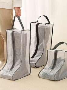 Bolsa de almacenamiento de zapatos con cremallera, funda protectora de PVC transparente y resistente al agua para botas, adecuada para patines de ruedas/botas, bolsa de almacenamiento para patines en línea