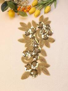 21cm Wide Bestselling Beaded Embroidered & Rhinestone Applique Fabric, 3D Floral Design With Sequin Lace Trim, Clothing & Home Textile DIY Craft Supplies