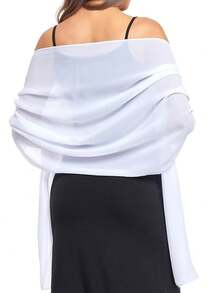 Chiffon Shawls Scarves Wraps For Bridal Wedding Party Evening Dress And Special Occasion Dresses - White - View 1